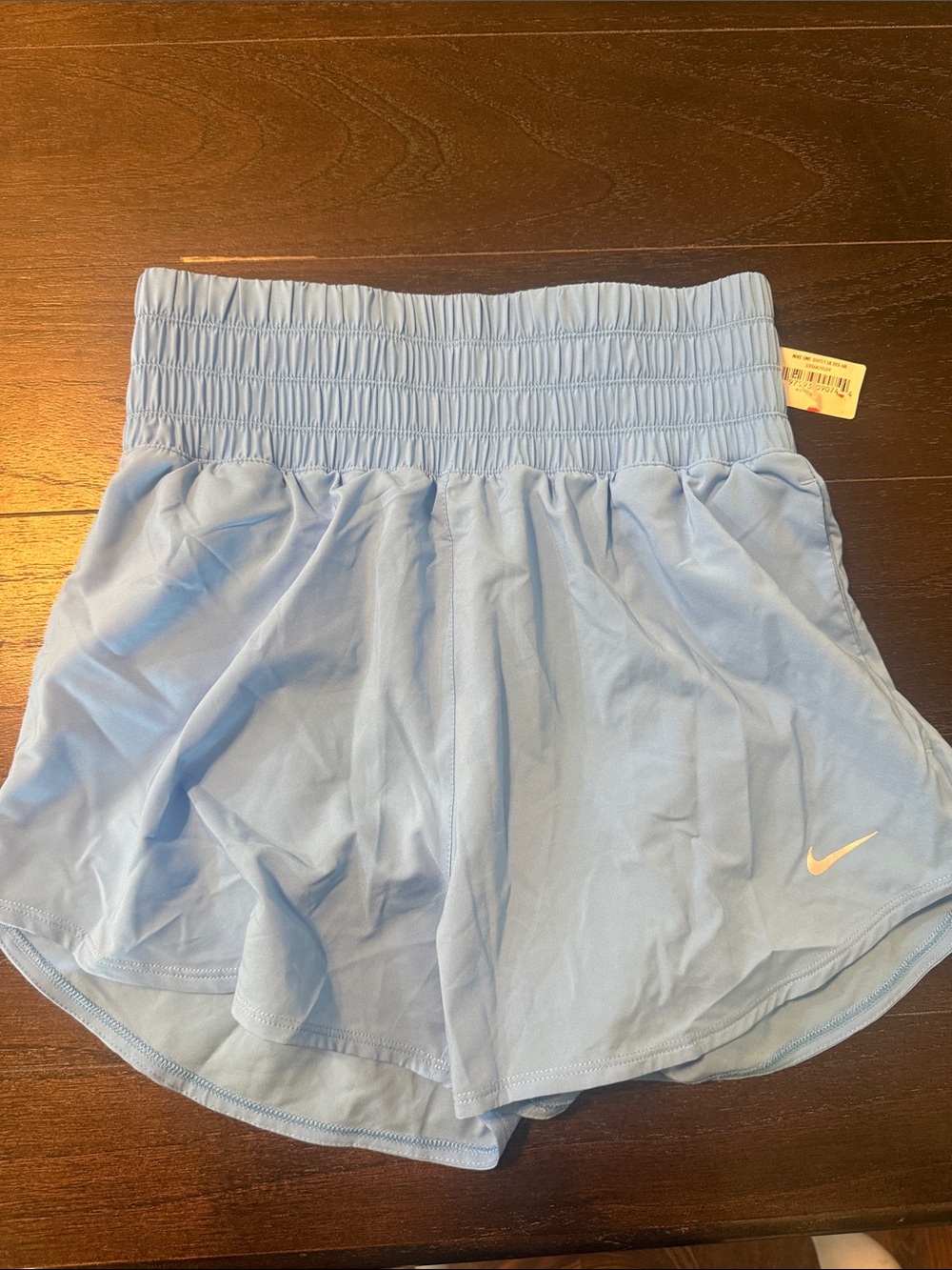 Nike Women's  Blue High-Waist Athletic Shorts with Smocked Waistband NWOT